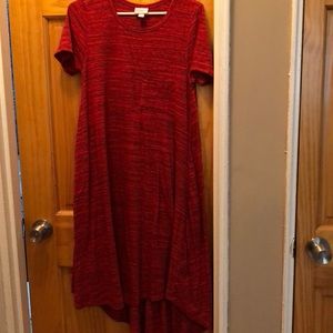LuLaRoe red Carly Tshirt dress